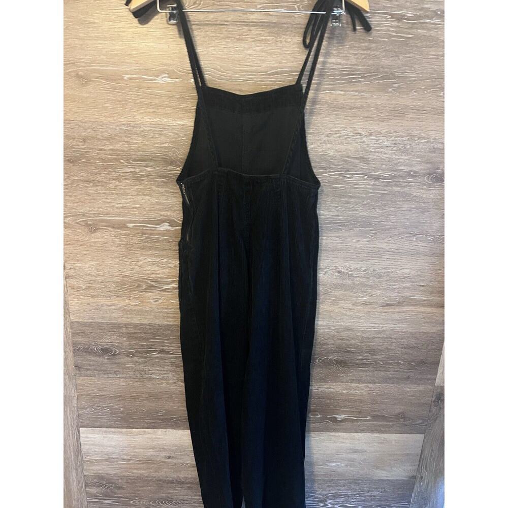 BDG Urban Outfitters Black Corduroy Tie Shoulder Overall Jumpsuit XS Cropped - Picture 5 of 8